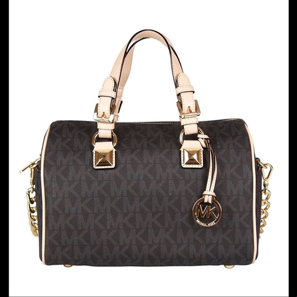 Michael Kors Handbags - NWOT. MK BLACK/TAN GRAYSON CHAIN SATCHEL❤️❤️❤️